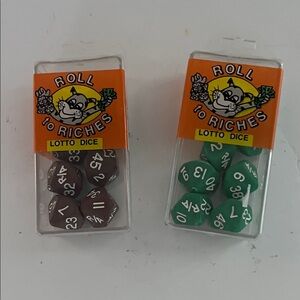 Vintage Lotto Dice Set - Brown and Green